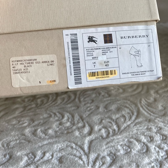 Burberry Leather Peep Toe Buckle Bootie - Picture 7 of 7